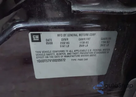 2008 Cadillac Cts Standard из США, поврежденный, VIN 1G6DT57V180205672